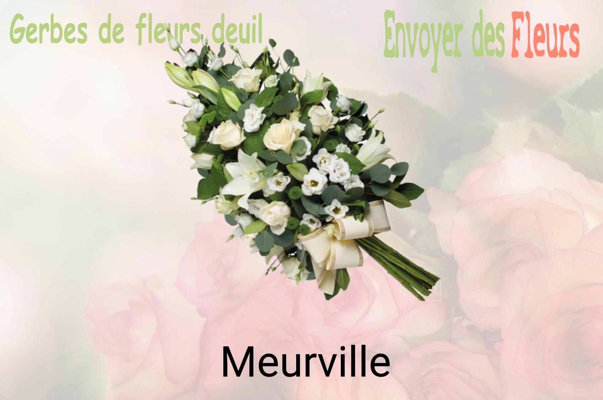 Gerbe de fleurs de deuil livrée à Meurville